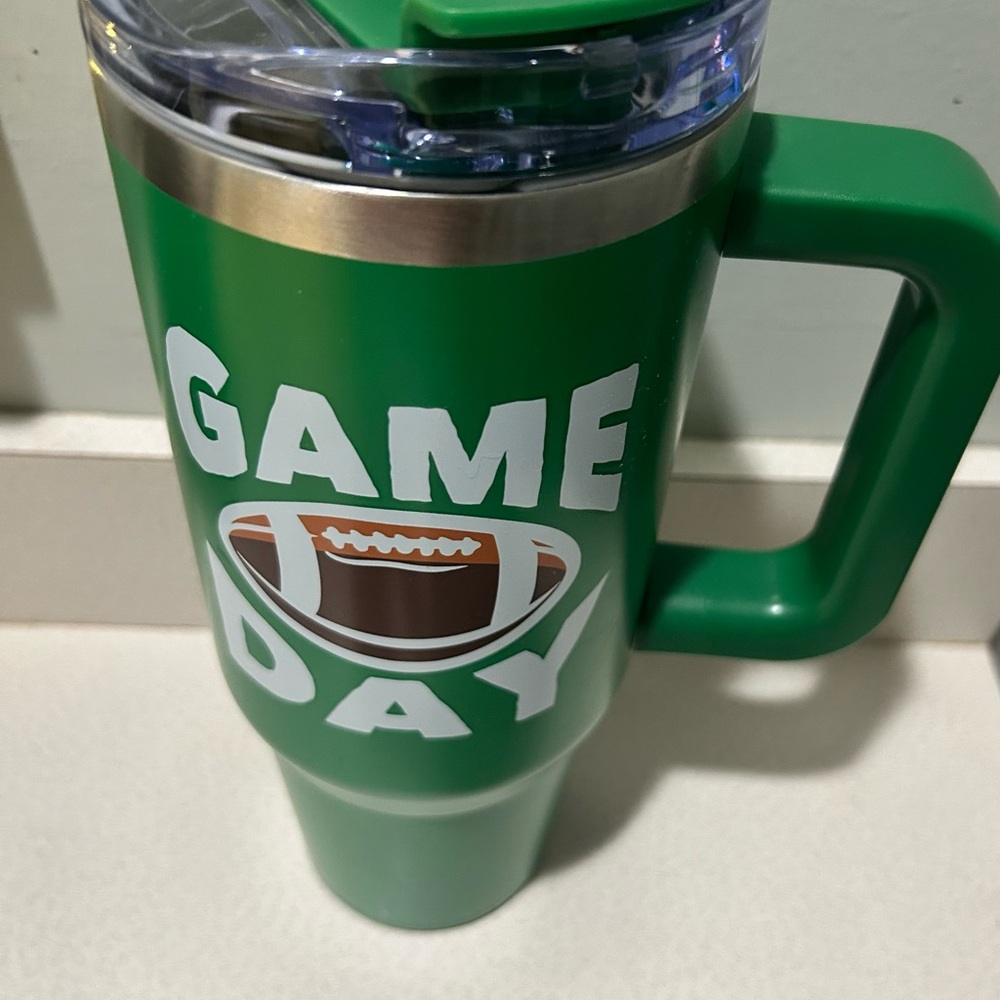Green "Game Day" Insulated Travel Mug